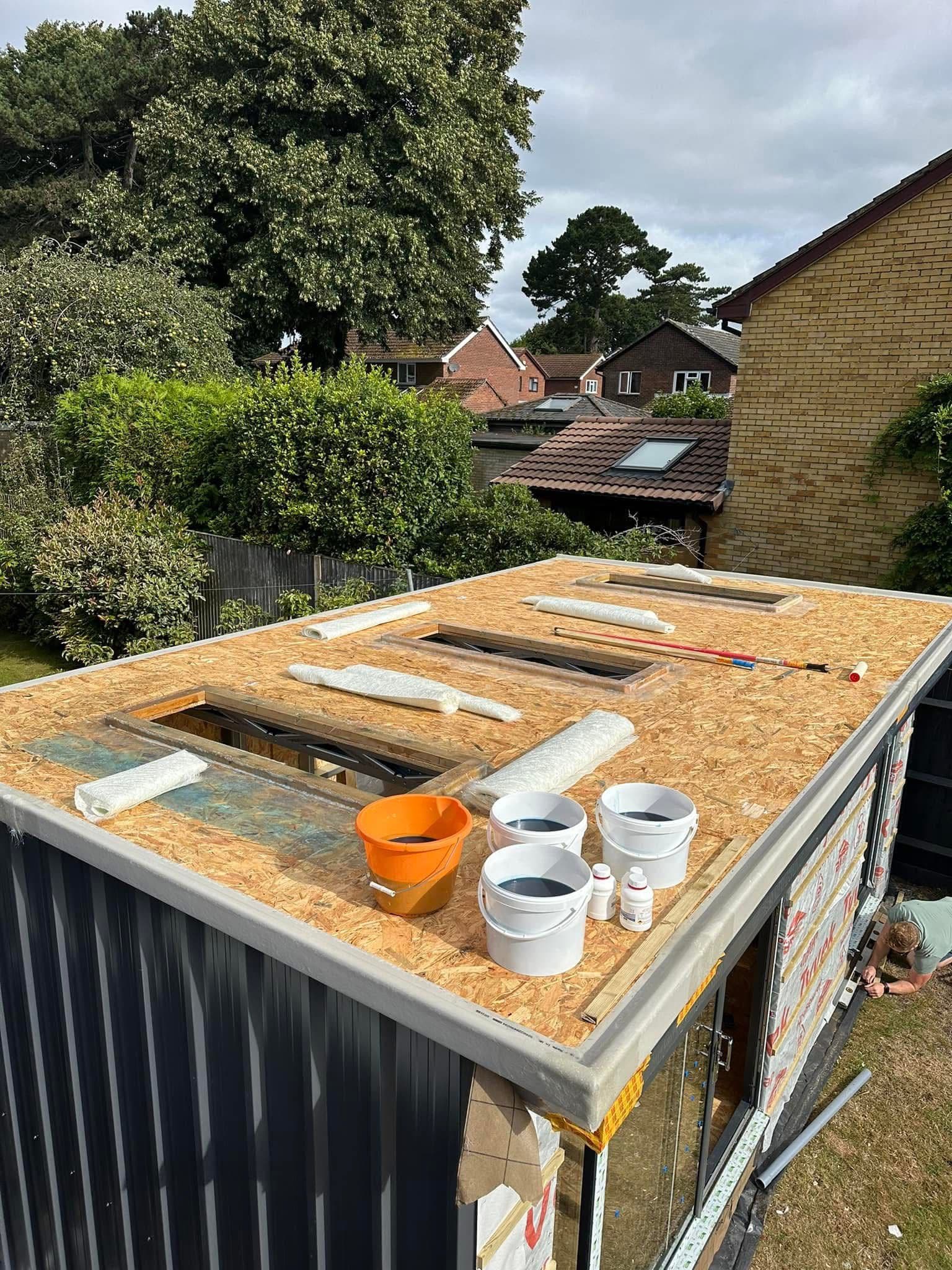 Flat Roof Fibreglass System — before