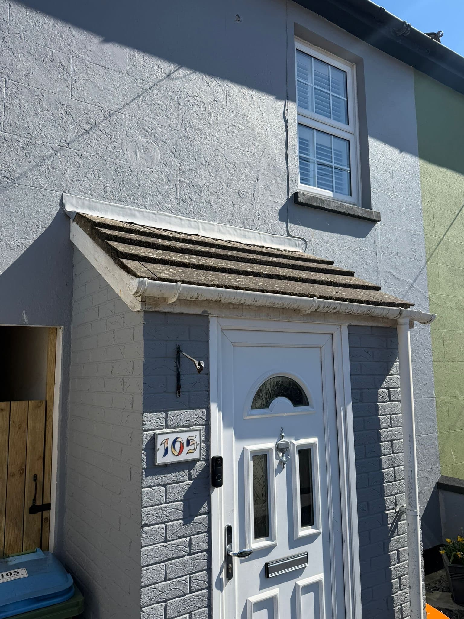 Window Canopy & Flashing Repair — before